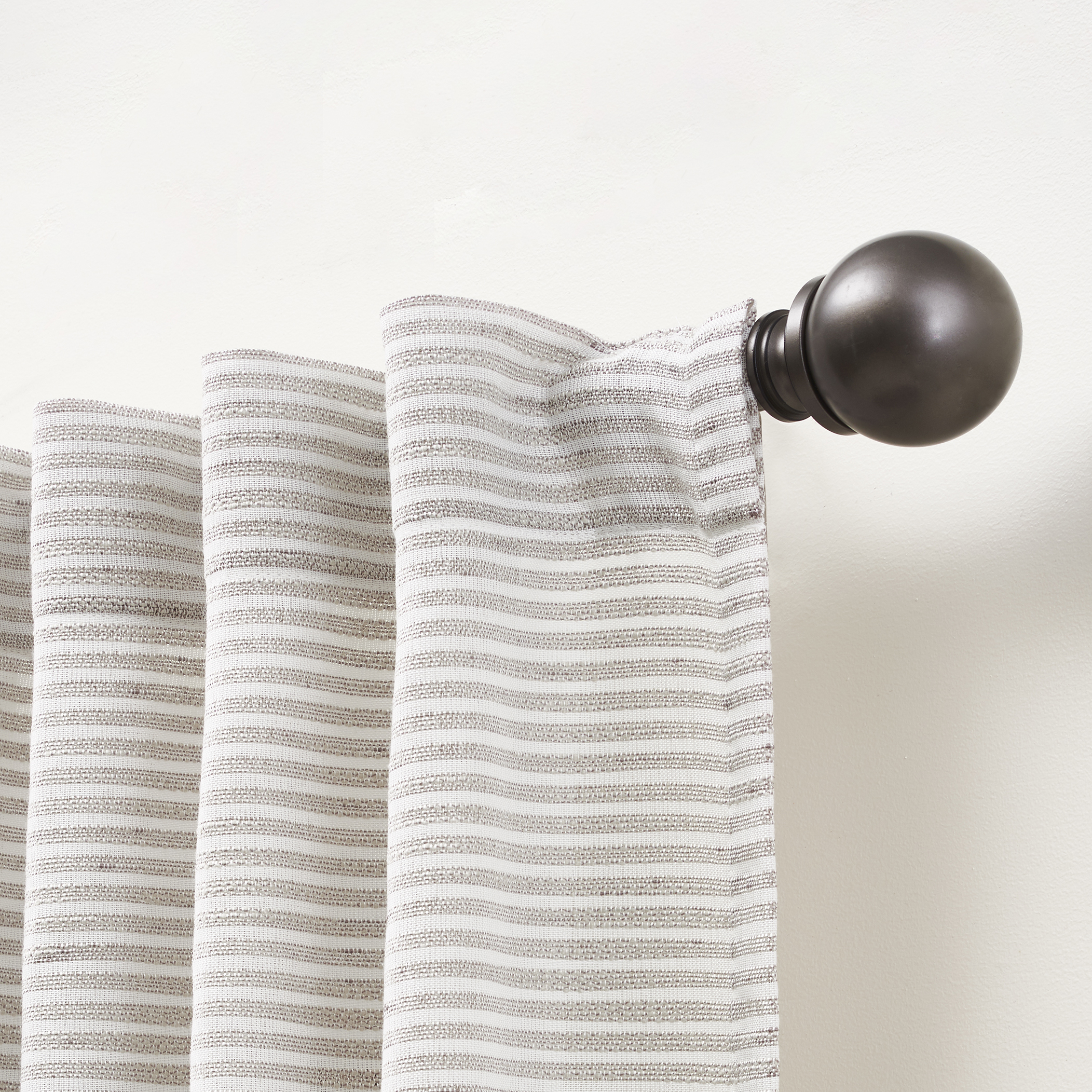 Better Homes & Gardens Textured Stripe Curtain Panel, 1-Piece, Taupe Splash, 54" W x 63" L