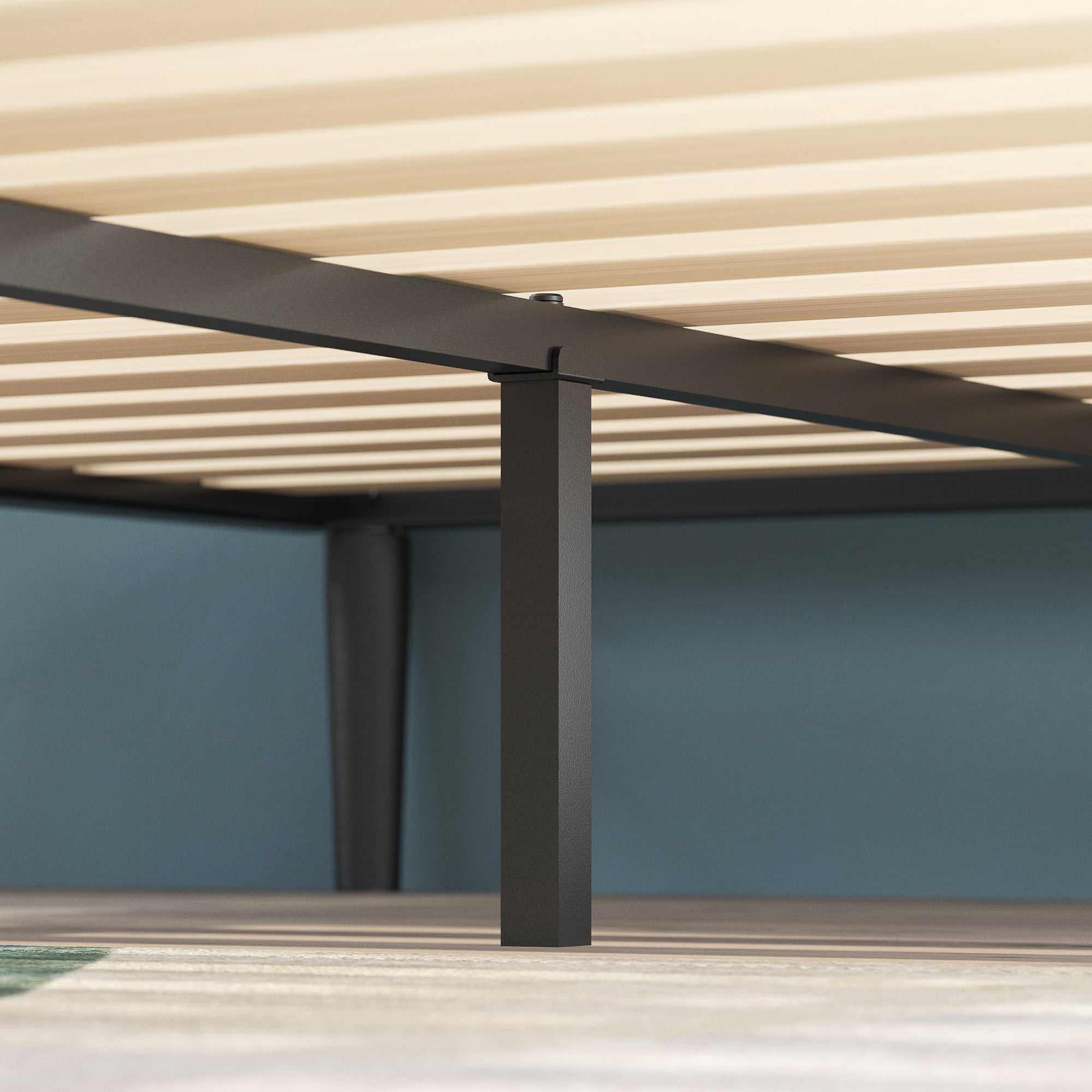 Zinus Parker Metal Platform Bed, Charcoal, King