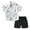 White, variant on ibiyuan Baby Clothes Boy Two Piece Set Hawaiian Button Down Shirt Summer Short Sleeve Top Shorts Set Cotton Cute Print Kids Boys Summer Outfit