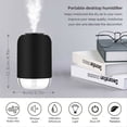 thumbnail image 4 of Humidificador de aire USB Lámpara de noche Humidificador de niebla Máquina de humidificación doméstica de luz de 7 colores 260ml, Negro Yuarrent HA005304-01B, 4 of 6