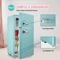 thumbnail image 4 of 3.5 Cu.ft Compact Refrigerator WANAI Dual Doors Handles Mini Fridge with Top Freezer Blue New, 4 of 9