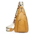 thumbnail image 1 of Bolso Bandolera para Mujer Bolso Bandolera Boho, Bolso Bandolera, Bolsillo en el Pecho con Correa Ancha para Mujer, Bolso Bandolera pequeño de Piel con Cremallera y Correa para el Hombro, para, 1 of 5