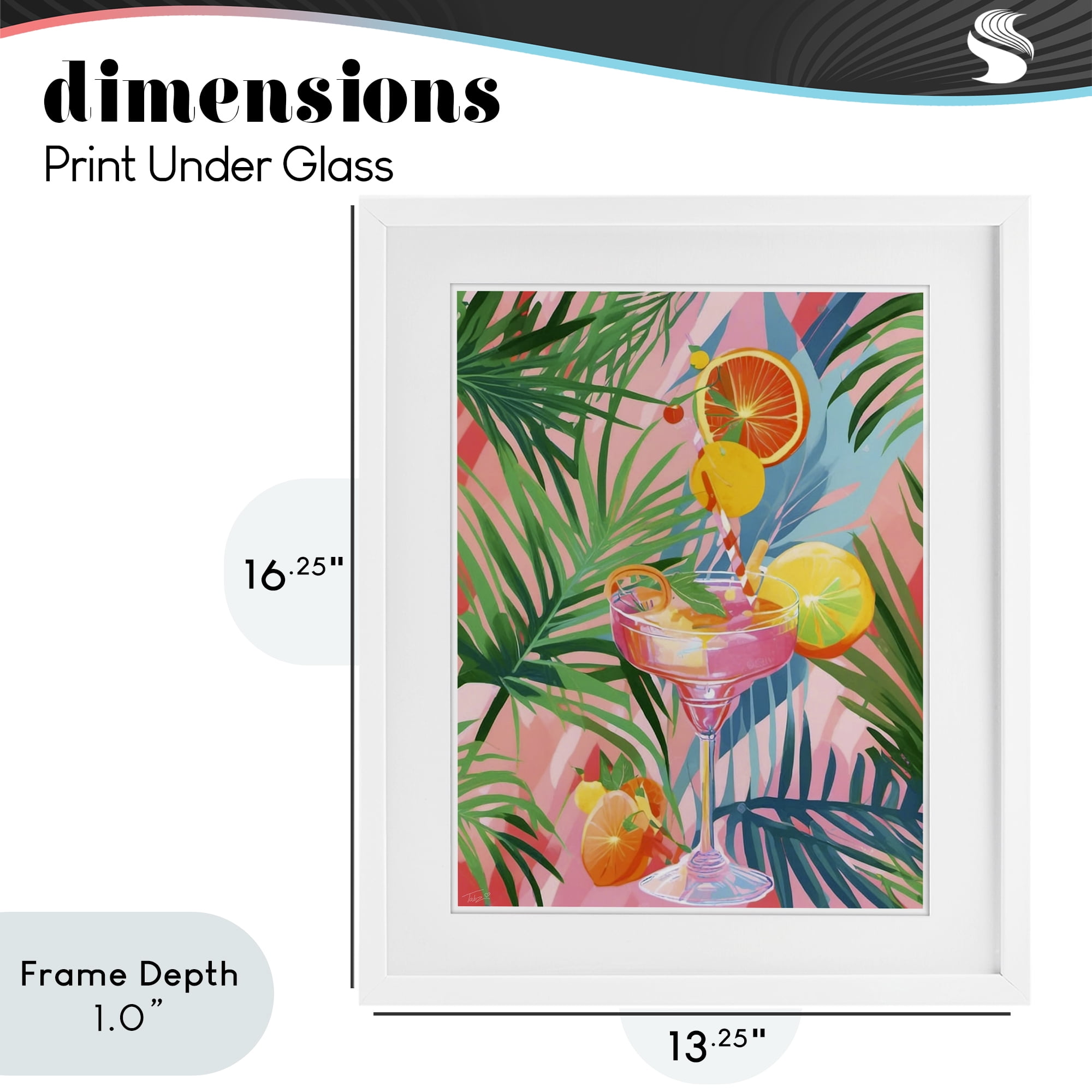 Stupell Industries Jungle Citrus Cocktail White Framed Print Under Glass, design by Tabz Jones