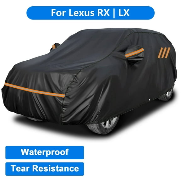 Car Cover for Lexus RX LX, Waterproof Full SUV Car Cover, Automobiles Outdoor Rain Sun UV Dust Protection Black