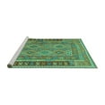 thumbnail image 2 of Ahgly Company Machine Washable Indoor Square Southwestern Turquoise Blue Country Area Rugs, 7' Square, 2 of 4