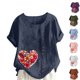 thumbnail image 1 of Fiudx Ofertas y Liquidaciones Blusa Informal y de Lino con Botones y Manga Corta Estampada para Mujer, 1 of 3