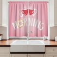 thumbnail image 2 of Ambesonne Morning Kitchen Curtains, Message Along Coffee Cups, 55"x45", Pale Pink Dark Coral, 2 of 3