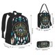 thumbnail image 2 of Disketp Boho Dreamcatcher Mochila Estampada de Gran Capacidad con Lonchera y Estuche, Set de 3 Piezas para Estudiantes, 2 of 7