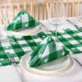 thumbnail image 5 of St Patrick''s Day Checkered Fabric Rectangle Table Runner-14x120 Inch-Polyester Shamrock Pattern Table Runner, Table Runners Protector for Party, Banquet, Dinner Decoration Use, Green & White, 5 of 6