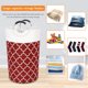 thumbnail image 5 of Cesta de ropa sucia plegable de algodón resistente al agua (estampado rojo 82L) Sywqhk Libre de BPA, 5 of 6