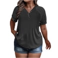 thumbnail image 1 of Tamaño Más Manga Corta Tops para Mujeres Verano Color Sólido Puff Manga Corta Suelta Moda Cuello Redondo Top, 1 of 6