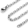 thumbnail image 2 of 2mm/3mm Mens Women Chain Silver Tone Stainless Steel Rolo Link Necklace 8-26inch, 2 of 6