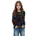 thumbnail image 7 of Edvintorg Long Sleeve Shirts for Girls Cute Valentine's Day Heart Printing Crewneck Dressy Casual Blouses Shirts 3-14 Years Spring Holiday Pullover Tops, 7 of 7
