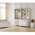 thumbnail image 4 of Set of 2 White Bookcases with 3 Drawers, Tall 3-Tier Open Shelf Book Case, Large Wooden Farmhouse Bookshelves for Bedroom, Living Room, Home Office, and Kitchen, 72'' Tall, 4 of 5