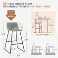 thumbnail image 2 of LUE BONA Alexander Indoor/Outdoor Industrial Faux Leather Bar Stools Set of 2,Urban Armless Dining Chairs with Metal Legs, Modern Counter Height Barstools for High Table Kitchen Island Chair 30",Grey, 2 of 5
