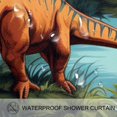 thumbnail image 3 of Dinosaur Waterproof Printed Bathroom Curtain Set with Hooks - Stylish Bathroom Decoration, 3 of 5