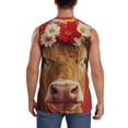thumbnail image 4 of Kdxio Débardeur Homme Vache Marguerite Blanc et Rouge Sans Manches pour Musculation Gym Décontracté - Grand, 4 of 7