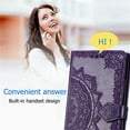 thumbnail image 6 of for Motorola Edge 30 Neo/Edge 30 Lite Leather Phone Case, 3D Carved Relief Flower Lace Pattern Folio Flip Cover Kickstand, Floral Card Holder Cash Slot, Magnetic Clasp, Hand Wrist Strap, 6 of 8