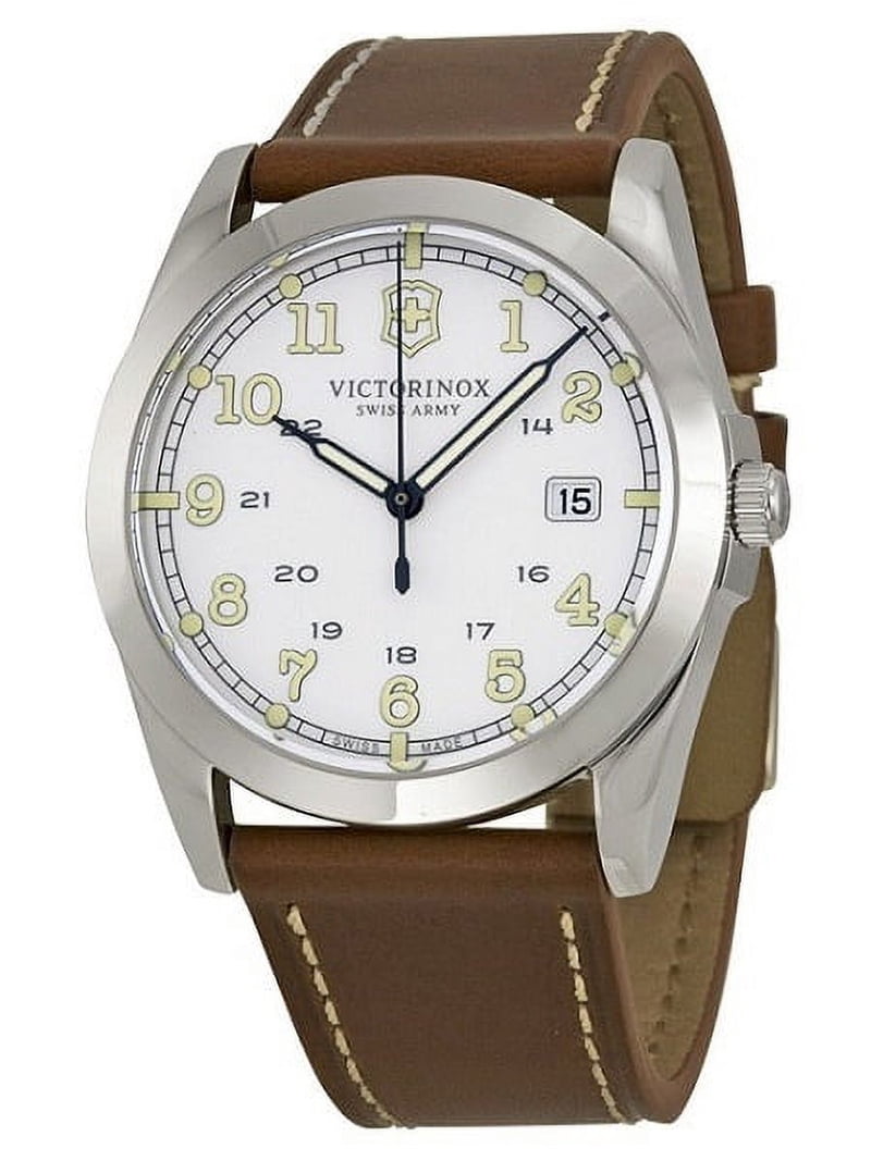 時計 Tk0kT NEIGHBORHOOD LEATHER EMB WATCH swiss-army-infantry-brown-