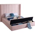 thumbnail image 2 of Meridian Furniture Kiki Solid Wood and Velvet Full Bed in Pink, 2 of 10