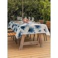 thumbnail image 3 of Outdoor Tablecloths with Umbrella Hole & Zipper, Navy Blue Floral 54x80 Inch Tablecloth Rectangle, Spring Flowers Rustic Butterfly Waterproof Table Cloth, Patio/Pool/Picnic Table Covers, 3 of 8