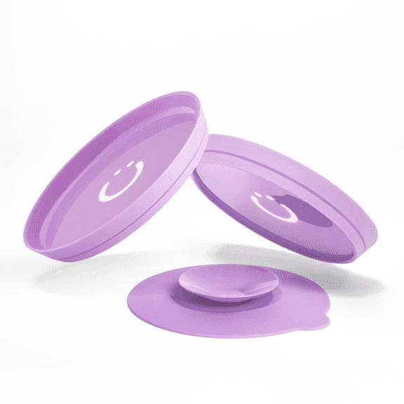 Ubbi Suction Plate Set with Interchangeable Suction Base for Babies and Toddlers, 2 Pack, Smoothie Purple