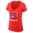 thumbnail image 2 of Women's G-III 4Her by Carl Banks Red New York Rangers Super-Slim Fit Lightweight Collage Team Graphic T-Shirt, 2 of 3