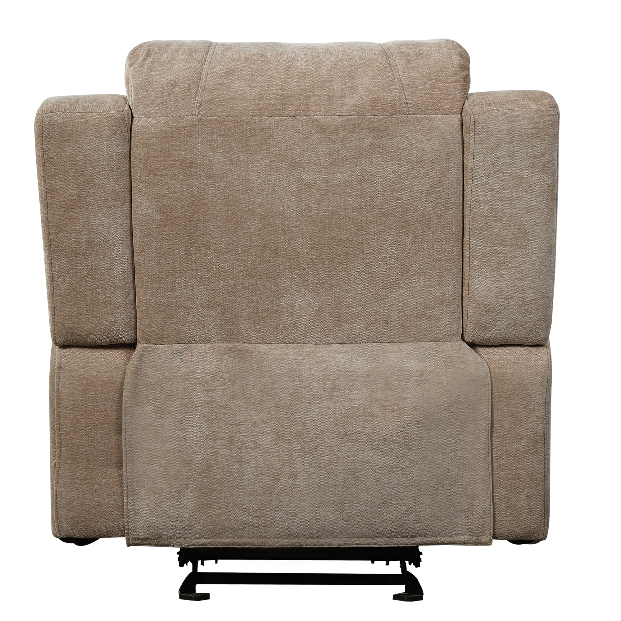TiramisuBest Manual Recliner Chair,Chenille Upholstered Adjustable Lounge Armchair for Living Room,Oatmeal