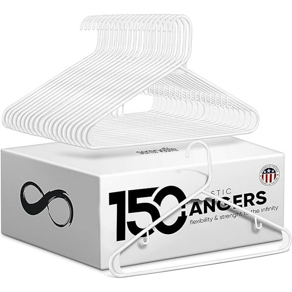 SereneLife, Heavy Duty Plastic Hangers, Slim Neat Space Saving Hangers, Great for Closet Organization, Hangers for Coats, Shirt/Sweater/Pants Hanger, Large Pack 150pcs