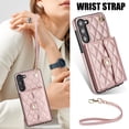 thumbnail image 2 of Case for Samsung Galaxy S23, Crossbody Wristlet Case Wallet with RFID Blocking Card Slots KickStand Flip Folio PU Leather Magnetic Protective Cover Women for Samsung Galaxy S23, Rosegold, 2 of 9