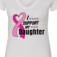 thumbnail image 4 of Inktastic Breast Cancer Awareness I Support My Daughter Pink Ribbon Women's V-Neck T-Shirt, 4 of 5