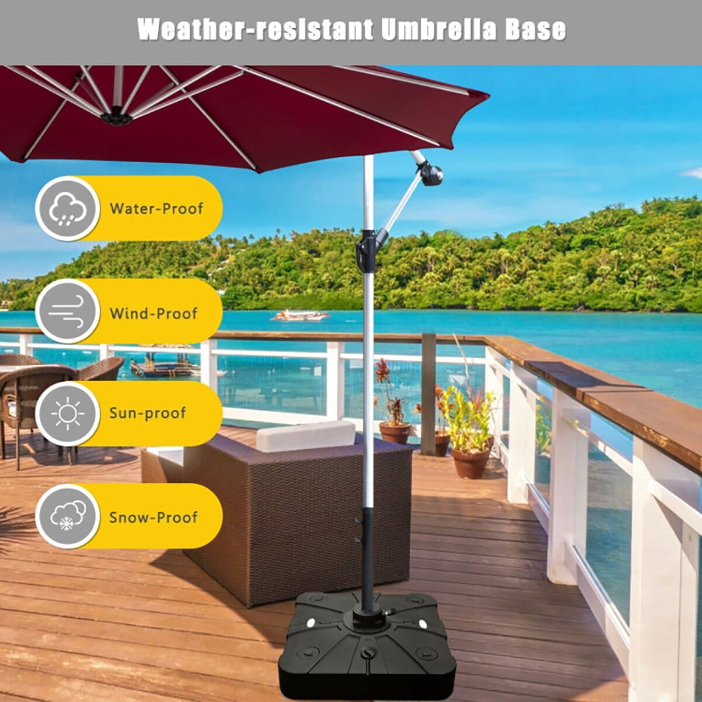 Aimee Lii 260 lbs Offset Patio Umbrella Base with Wheels Sand Water Filled, Patio Umbrella Base Aimee Lii 260 lbs Offset Patio Umbrella Base with Wheels Sand Water Filled, Patio Umbrella Base