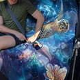 thumbnail image 4 of Xoenoiee Galaxy Turtle Flower Print Rear Bench Towel Seat Covers, Universal Back Seat Cover Split Bench for Cars, Trucks, SUVs, Waterproof Auto Seat Protector for Most Vehicles, 4 of 7