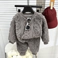 thumbnail image 2 of Gubotare Pajamas Set for Girls Kids Pajamas Toddler Boy Girl Cute Long Sleeve Shirt Top Long Pants Sleepwear Loungewear 3T 4T (Grey,3-4 Years), 2 of 4