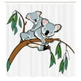 thumbnail image 3 of Ambesonne Animal Shower Curtain, Koala Eucalyptus, 69"Wx75"L, Brown Grey, 3 of 5