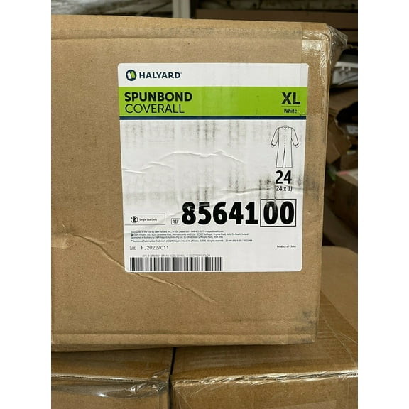 Halyard - Protective Coverall, Spunbound, X-Large, White, 24/cs