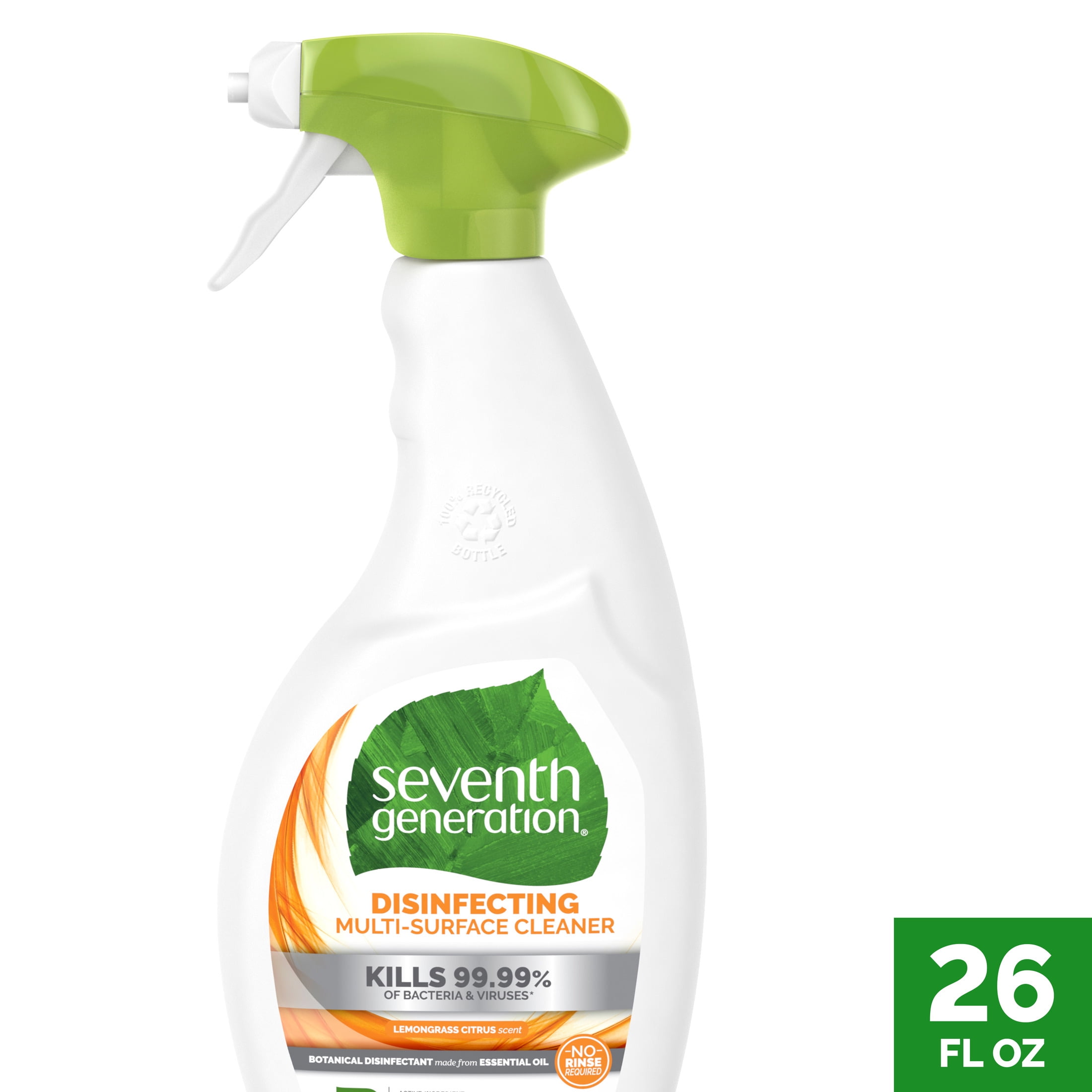 Seventh Generation Disinfecting Spray Multi Purpose Cleaner Lemongrass Citrus 26 oz