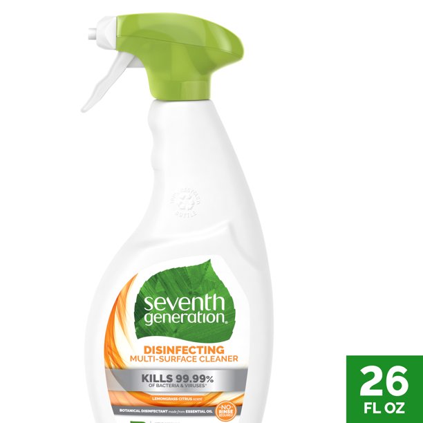 Seventh Generation Disinfecting Spray Multi Purpose Cleaner Lemongrass