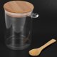 thumbnail image 1 of 4X Food Storage Glass Jar Clear Sealed Canister Container with Lid and Spoon for Loose Tea Salt Sugar Coffee Bean, 1 of 5