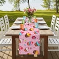 thumbnail image 4 of Pink Dessert 70 Inch Table Runner, Modern Art Cute Farmhouse Dresser Scarf Cotton & Linen Tablerunner for Dining/Kitchen Island/Holiday Party Décor 13" x 70", 4 of 9