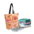 thumbnail image 2 of FORMRS Womens Canvas Tote Bag with Zipper Inner Pocket Shoulder Handbag, Pink Flowers, 2 of 7