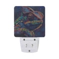 thumbnail image 2 of Colorful Chameleon Night Light 2 Pack LED Nightlight Plug into Wall Dusk to Dawn Sensor Soft White, 2 of 7