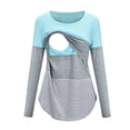 thumbnail image 2 of Youmylove Women Maternity Long Sleeve Striped Nursing Tops T-Shirt Tee Shirts For Breastfeeding Comfy, 2 of 5