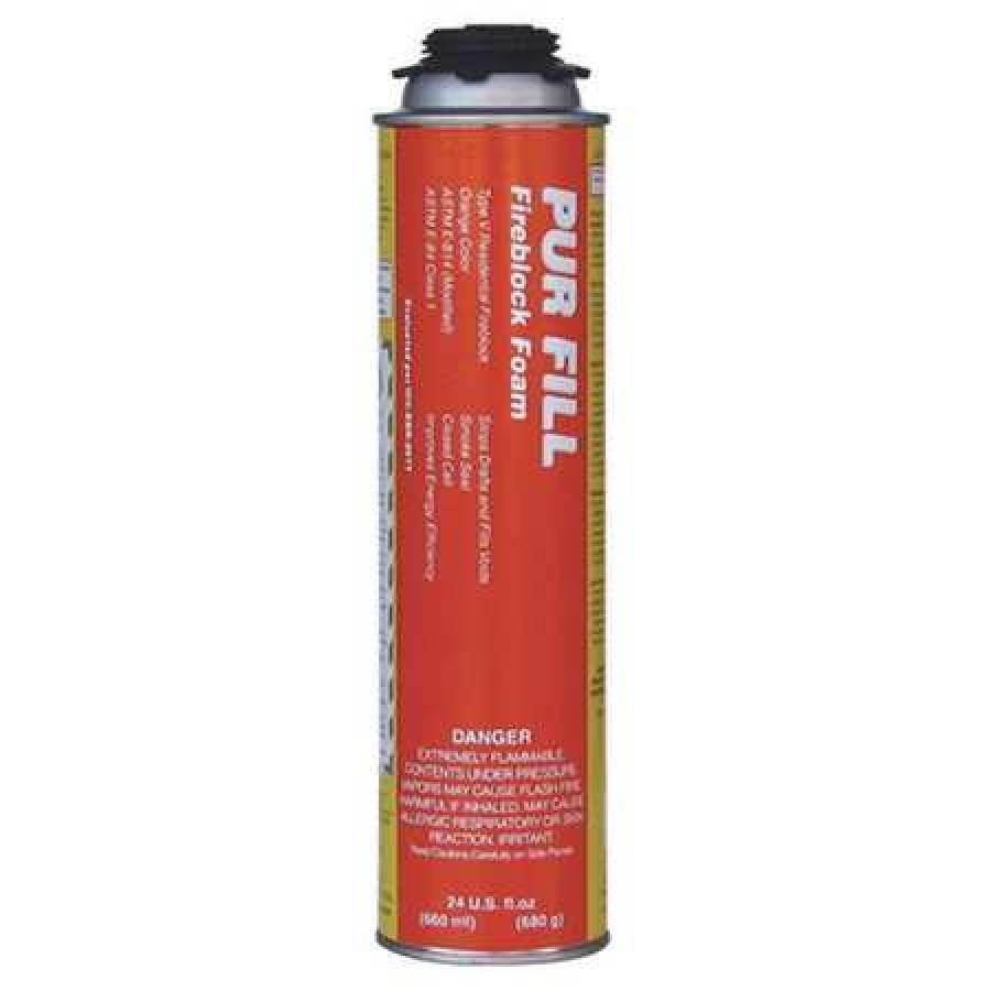 TODOL FB01 Fire Barrier Spray Foam Sealant, 24 oz, Aerosol Can, Orange
