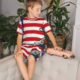 thumbnail image 4 of Fotbe American Astronaut Runs Forward Pijama Estampada de 2 Piezas para Niños – Ropa de Dormir de Manga Corta Cómoda para Niños y Niñas, Camiseta y Shorts de Algodón-3X-Large, 4 of 6