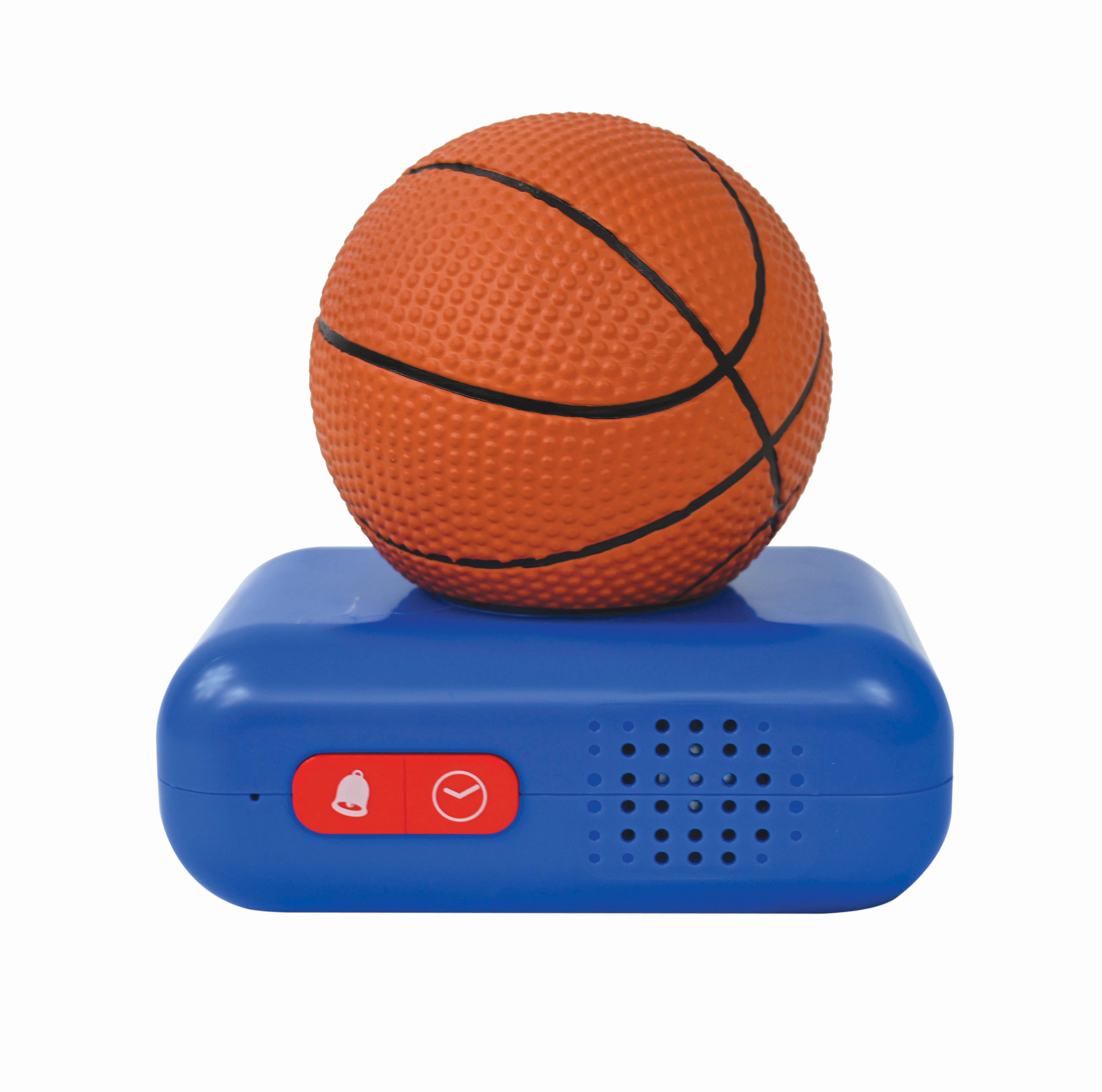 Lexibook, Basketball, Basketball Nightlight Alarm Clock, Sounds and Melodies, LCD Backlit Screen, Luminous, Snooze, Blue / Orange