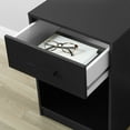 Mainstays 1Drawer Night Stand with Cube Storage, True Black Oak Finish
