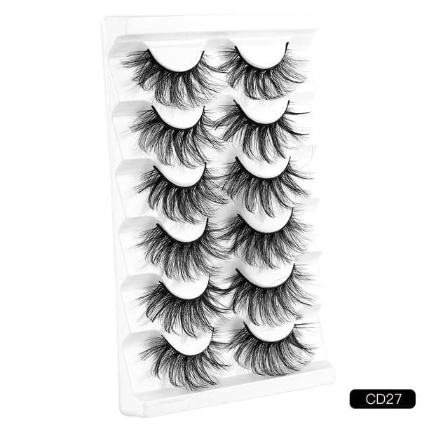 Xiao Hua 18 pares de pestañas postizas de visón sintético, suaves y esponjosas, aspecto natural, volumen 8D, CD27