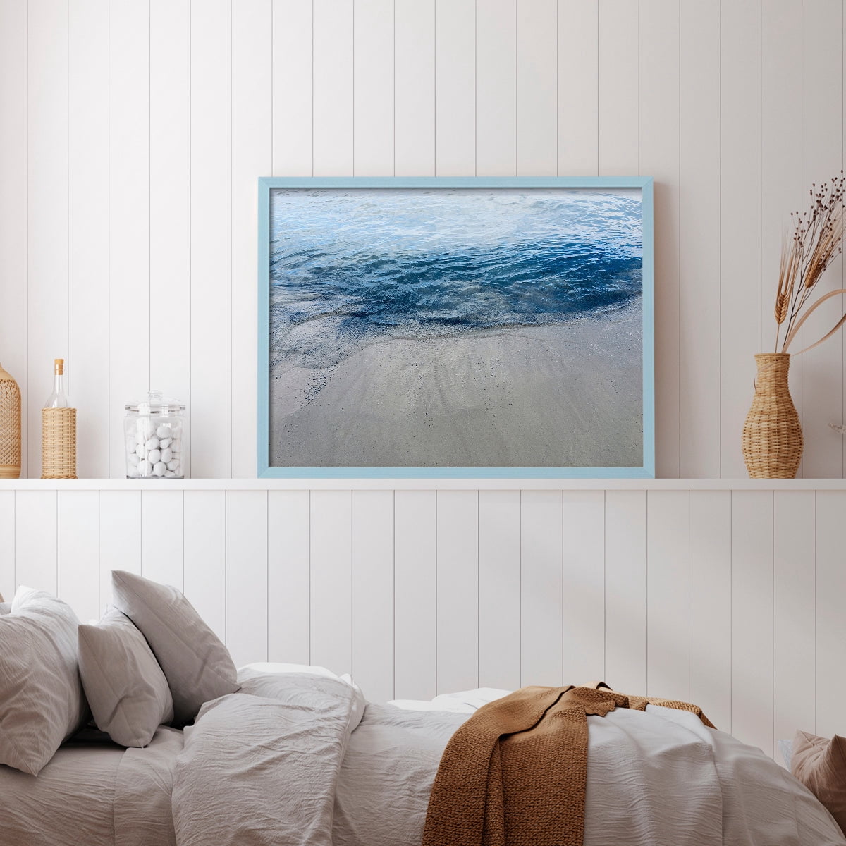 Aegean Blue Water by Nan - Restickable Framed Giclée Print