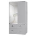 thumbnail image 5 of Better Home Products Sarah Double Sliding Door Armoire with Mirror in Light Gray, 5 of 10